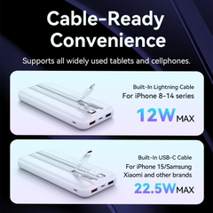 Pin Dự Phòng VENTION FHO 10000mAh 22.5W (With Type-C + Lightning Cable, Digital Display, 1*Type-C + 2*USB-A Port, Micro-USB Input Port)