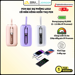 Sạc dự phòng Joyroom L012 Colorful Series 22.5W mini Power Bank with Dual Cables 10000mAh