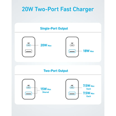 Cóc Sạc Nhanh C+A ANKER A2348 20W (MultiProtect Safety System)