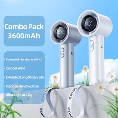 Quạt tích điện mini cầm tay RTAKO X5 High-Speed Cooling Fan (5000mAh, 15000RPM, sạc nhanh 20W, 3 Tốc Độ Quạt)
