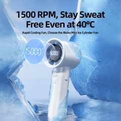 Quạt tích điện mini cầm tay RTAKO X5 High-Speed Cooling Fan (5000mAh, 15000RPM, sạc nhanh 20W, 3 Tốc Độ Quạt)