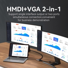 Bộ Chuyển Đổi USB-C to HDMI/VGA 4K Vention TDI (4K@30Hz)