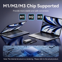 Bộ Chuyển Đổi Type-C to Dual HDMI MST Vention ACZ (4K@30Hz) Xuất 3 Màn Hình Độc Lập MACBOOK
