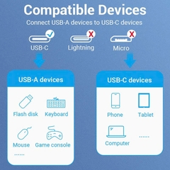Đầu Chuyển OTG Type-C to USB 3.1 VENTION Chất Lượng Cao