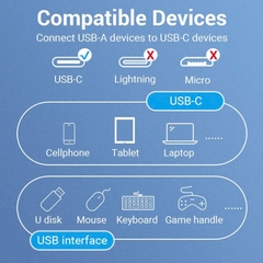 Đầu Chuyển OTG Type-C to USB 3.1 VENTION Chất Lượng Cao