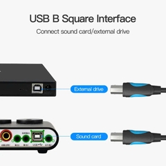Cáp Máy In USB2.0 to USB-B Vention VAS-A16 (480Mbps, with 2*Ferrite Core)