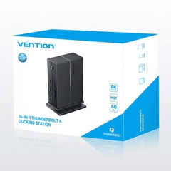 Vention USB-C to Thunderbolt 4/DisplayPort/HDMI/USB 3.2 Gen 2 Type-C/USB 3.2 Gen 2 Type-A x 2/USB 3.0/USB 2.0 x 2/RJ45/SD/TF/3.5mm TRRS/DC 5.5mm Thunderbolt 4 Docking Station EU-Plug Gray Aluminum Alloy Type (TPFH0-EU)