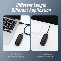 HUB Mở Rộng Đa Năng USB2.0 Vention VAS-J43 (480Mbps, 4*USB2.0)