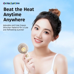 Quạt Cầm Tay Mini ROCK Crayon Shinchan Air Bubble (3W, 8H, 1200mAh, 3-Speed Power)