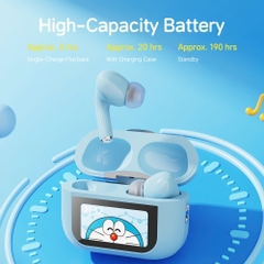 Tai Nghe Không Dây TWS ROCK Doraemon A5 Pro Smart Touch Screen ANC (Bluetooth v5.4, 5H)