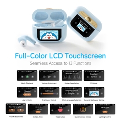 Tai Nghe Không Dây TWS ROCK Doraemon A5 Pro Smart Touch Screen ANC (Bluetooth v5.4, 5H)