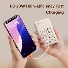 Pin Dự Phòng Không Dây Nam Châm ROCK P28 with Cable 10000mAh 20W