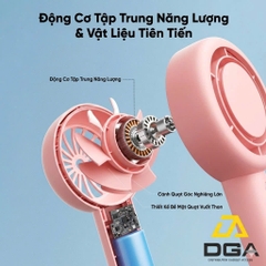 Quạt Cầm Tay AECOOLY Halo 01 (6000rpm, 5 Speed Settings, 16H, 3000mAh, 40 dB Low Noise)