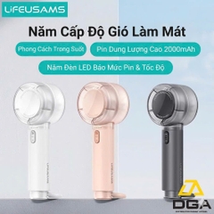 Quạt Cầm Tay Mini Tích Điện USAMS LU01 5 chế độ quạt High-speed Spiral Blades, 2000mAh