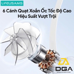 Quạt Cầm Tay Mini Tích Điện USAMS LU01 5 chế độ quạt High-speed Spiral Blades, 2000mAh