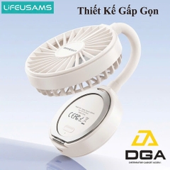 Quạt Cầm Tay USAMS LU02 3.9W (360° Free Rotation, With stand, 7pcs High-speed Spiral Blades, 900mAh, Strong Magnetic Suction, Three Gear Wind)