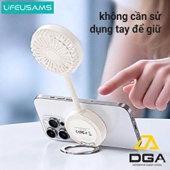 Quạt Cầm Tay USAMS LU02 3.9W (360° Free Rotation, With stand, 7pcs High-speed Spiral Blades, 900mAh, Strong Magnetic Suction, Three Gear Wind)
