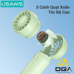 Quạt Mini Cầm Tay USAMS ZB354 3W (500mAh, 3 Speed Settings, 10400RPM, 2H)