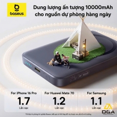 Pin Dự Phòng Không Dây Baseus EnerFill FM11 Ultra-Mini 10000mAh 22.5W (Sạc Không Dây 15W, Kèm Cáp C to C 0.3m 60W)