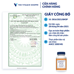 Thực phẩm bảo vệ sức khỏe AHCC 1000 MG