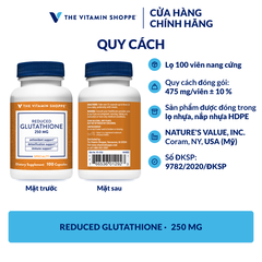 Thực phẩm bảo vệ sức khỏe REDUCED GLUTATHIONE 250 MG