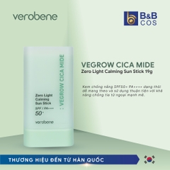 CHỐNG NẮNG DẠNG THỎI THUẦN CHAY VEROBENE - VEROBENE ZERO LIGHT CALMING SUN STICK  19G