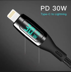 CÁP SẠC DÙ 30W KCLUX C30133 ( C to Lingtning - có đèn báo )