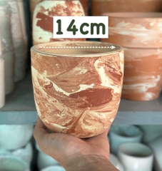 CHẬU ĐẤT NUNG LOANG MÀU TRỨNG TRÒN 10CM, 14CM, 17CM, (1 chậu),chậu trồng cây, trang trí nội thất, Cây Tươi Nguyên CTN1556