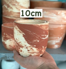 CHẬU ĐẤT NUNG LOANG MÀU TRỨNG TRÒN 10CM, 14CM, 17CM, (1 chậu),chậu trồng cây, trang trí nội thất, Cây Tươi Nguyên CTN1556