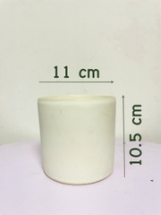 CHẬU TRỤ TRẮNG ĐẤT NUNG (11x10.5cm) (1 chậu), gốm đất nung, chậu cây cảnh mini, sen đá, xương rồng Cây Tươi Nguyên CTN0970