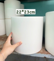 [CHỈ GIAO HOẢ TỐC] CHẬU TRỤ TRÁNG MEN TRẮNG Size 22CM, 26CM (1 chậu), tráng men, chậu cây trong nhà đẹp, Cây Tươi Nguyên