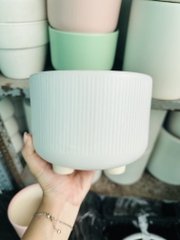 CHẬU KẺ TĂM 3 CHÂN (17*13cm) (1 chậu), tráng men, chậu cây trong nhà, trang trí decocr nhà đẹp Cây Tươi Nguyên CTN1545