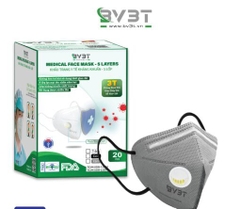  KHẨU TRANG Y TẾ KHÁNG KHUẨN BV3T CÓ VAN Thương hiệu: BV3T  Xuất xứ: VIỆT NAM  Thành phần: gồm 5 lớp  Lớp vải không dệt 