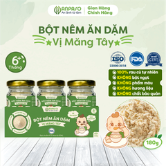 Set bột nêm ăn dặm Anpaso vị măng tây 180g     Set bột nêm ăn dặm Anpaso vị rau củ 180g   Set bột nêm ăn dặm Anpaso vị nấm hương 180g  Set bột nêm ăn dặm Anpaso vị rong biển 180g