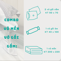 Combo vỏ mền vỏ gối Tencel 60s