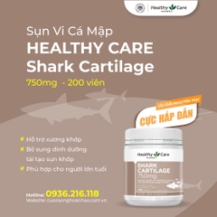 Sụn vi cá mập Healthy Care Shark Cartilage ÚC 200 viên-ÚC