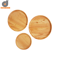 SET 3 KHAY CAO SU TRÒN MÀU TỰ NHIÊN DW102