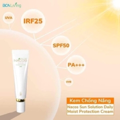 Kem chống nắng Nacos Sun Solution Daily Moist Protection Cream  Xuất xứ: Hàn Quốc  Thương hiệu: Nacos – Coreana 