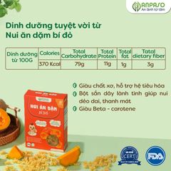 Bột mì, bột sắn dây lành tính, rau củ chế biến (bột rau củ), bí đỏ. 