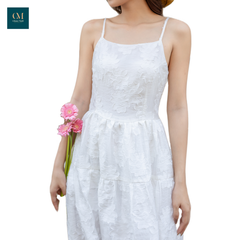 Đầm 02 dây trắng kem Joyce