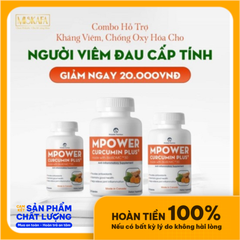  Combo hỗ trợ kháng viêm, chống oxy hóa cho người Viêm đau cấp tính.  2. Combo gồm có: 3 sản phẩm Mpower Curcumin Plus.