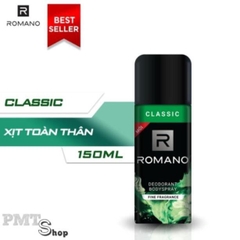 Xịt khử mùi toàn thân Romano 150ml