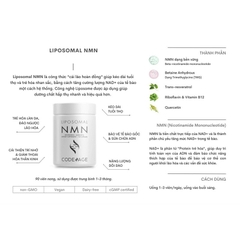 Viên uống chống lão hóa da Codeage Liposomal NMN 90 viên
