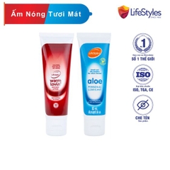 COMBO GEL BÔI TRƠN TINH CHẤT LÔ HỘI LIFESTYLES ALOE 50ML + GEL BÔI TRƠN LIFESTYLES WARM LOVIN' 50ML