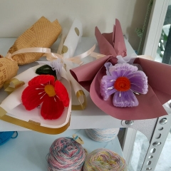 BÓ HOA HƯỚNG DƯƠNG KẼM NHUNG HANDMADE