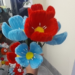 BÓ HOA ĐỒNG TIỀN KẼM NHUNG HANDMADE