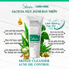 SỮA RỬA MẶT SKINZE ACNE OIL CONTROL CHO DA DẦU MỤN TRÀM TRÀ TRẦU KHÔNG KHỔ QUA BHA VITAMIN B5