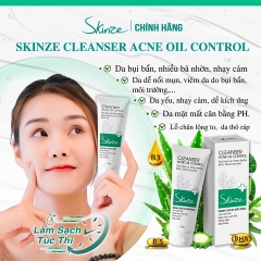 SỮA RỬA MẶT SKINZE ACNE OIL CONTROL CHO DA DẦU MỤN TRÀM TRÀ TRẦU KHÔNG KHỔ QUA BHA VITAMIN B5