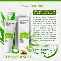 SỮA RỬA MẶT SKINZE CLEANSER SOFT CHO DA KHÔ THƯỜNG NHẠY CẢM TRÀ XANH TRÀM TRÀ KHỔ QUA B5 LÔ HỘI