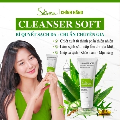 SỮA RỬA MẶT SKINZE CLEANSER SOFT CHO DA KHÔ THƯỜNG NHẠY CẢM TRÀ XANH TRÀM TRÀ KHỔ QUA B5 LÔ HỘI